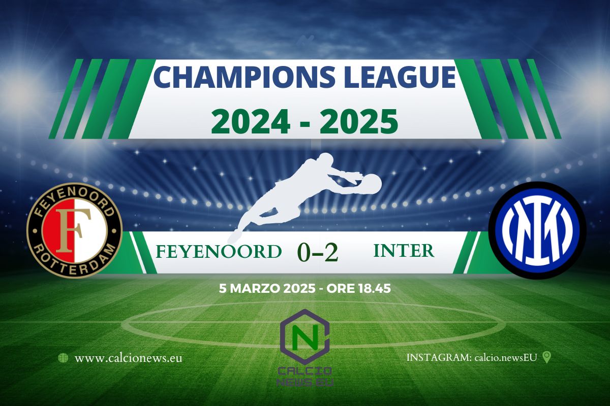 Champions League, Feyenoord Inter 0-2: la decidono Thuram e Lautaro