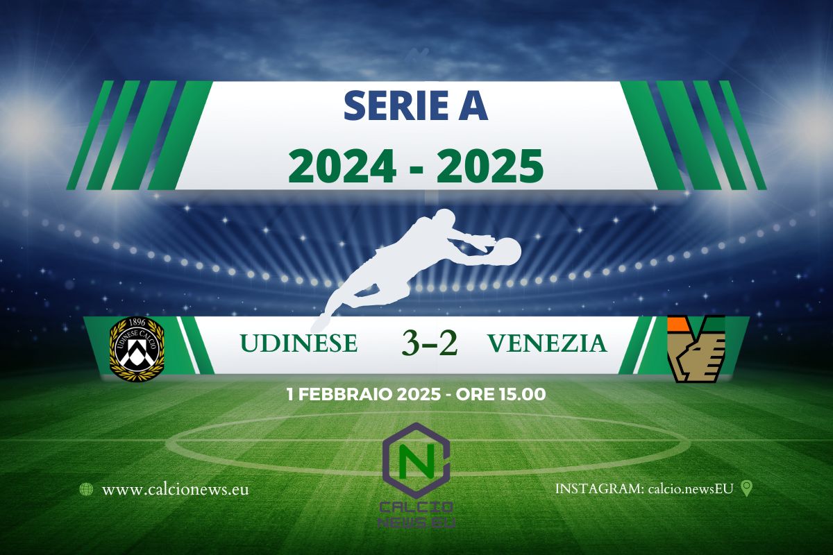 Pioggia di gol tra Udinese e Venezia: il tabellino del match