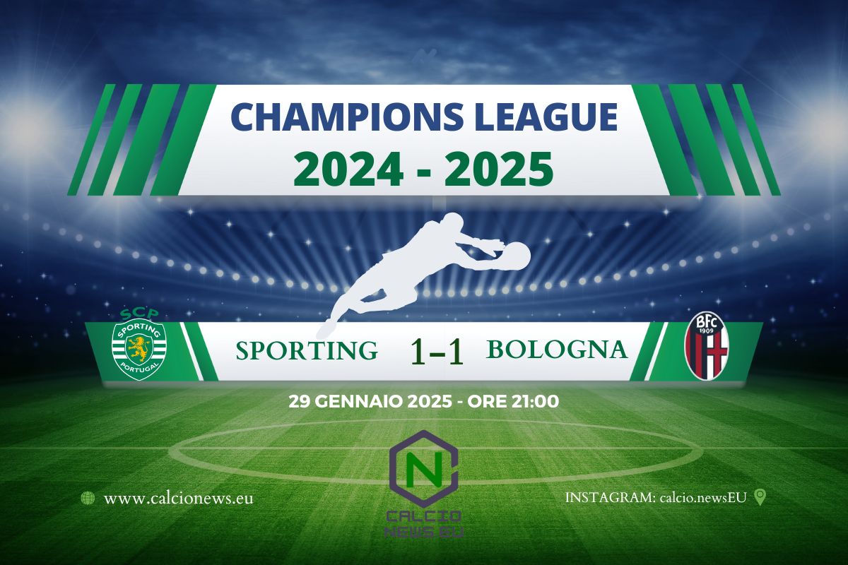 Champions League, il Bologna chiude con un pari: con lo Sporting è 1-1