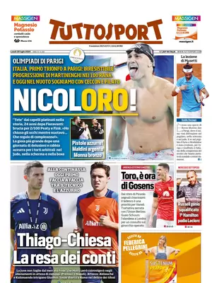Prima pagina Tuttosport (29 luglio 2024)