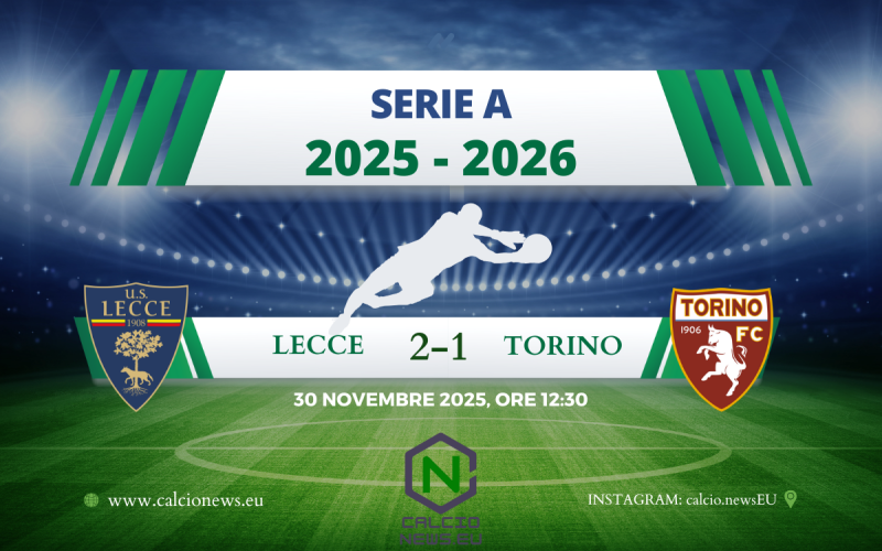 Lecce-Torino 2-1: l’errore dal dischetto di Asllani condanna i Granata