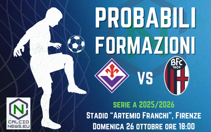 Serie A, le probabili formazioni di Fiorentina-Bologna