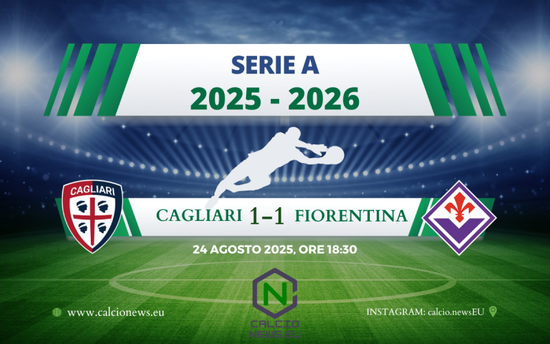 Serie A, un Cagliari volitivo ferma la Fiorentina: alla Domus Arena termina 1-1