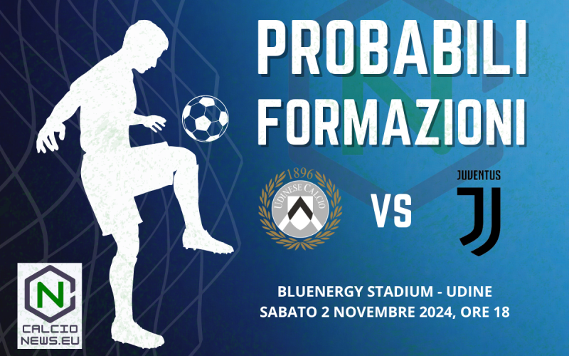Serie A, probabili formazioni Udinese-Juventus: Motta lavora per il cambio di passo