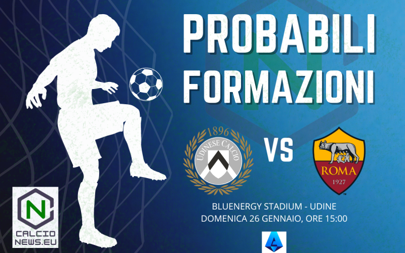 Serie A, le probabili formazioni di Udinese – Roma: out Solet