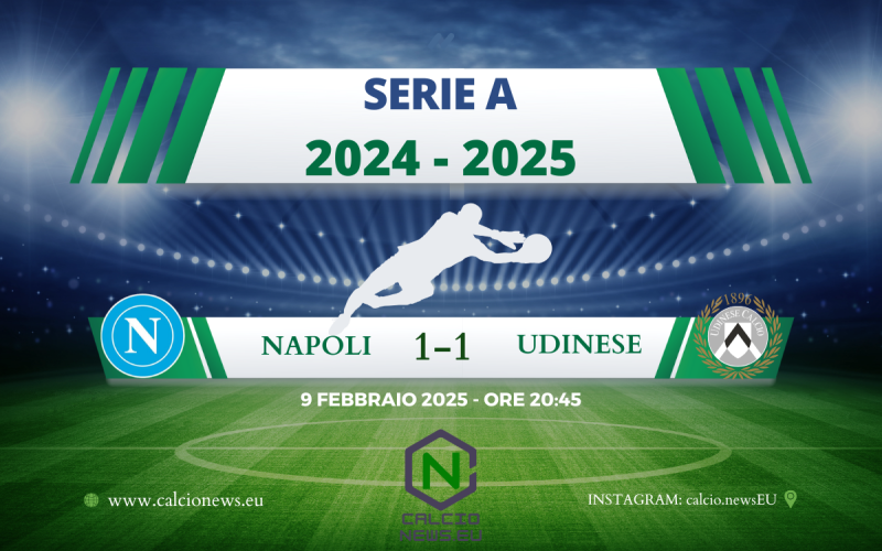 Serie A, Napoli Udinese 1-1: Ekkelenkamp risponde a McTominay