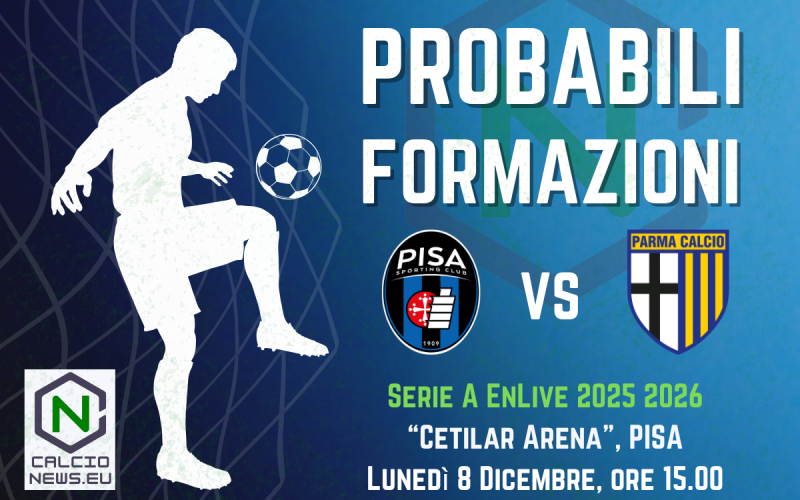 Serie A, le probabili formazioni di Pisa-Parma