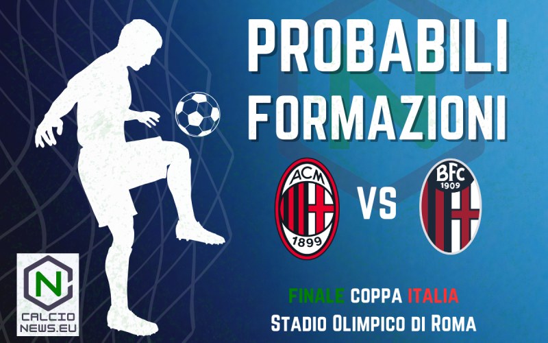 Finale Coppa Italia, le probabili formazioni di Milan Bologna e le info sul match