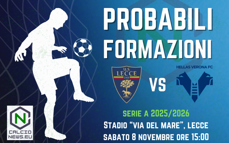 Serie A, le probabili formazioni di Lecce-Verona