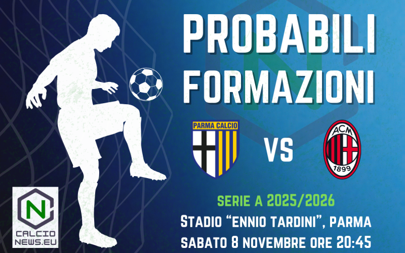 Serie A, le probabili formazioni di Parma-Milan