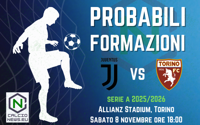 Serie A, le probabili formazioni di Juventus-Torino