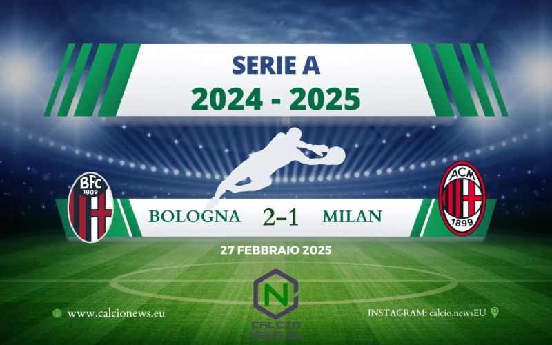 Serie A, Bologna Milan 2 1: i rossoneri non sanno più vincere