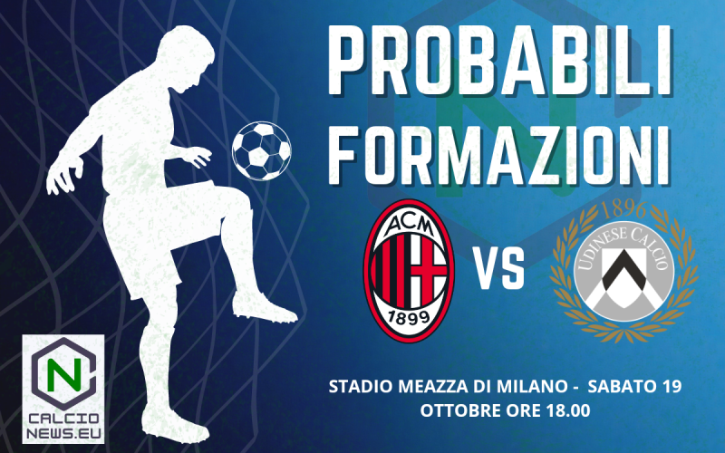 Serie A, le probabili formazioni di Milan-Udinese: Leao e Gabbia out