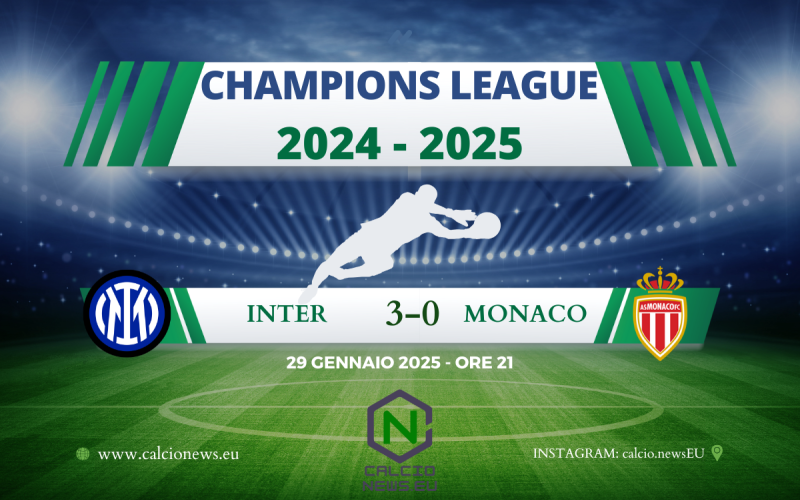 Champions League, Inter Monaco 3-0: il tabellino