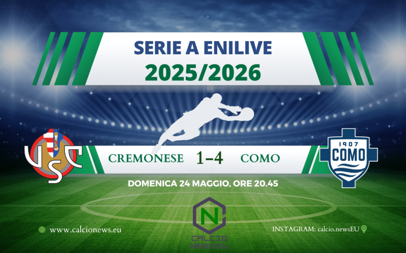 Cremonese-Como 1-4, sarà Champions per la squadra di Fabregas