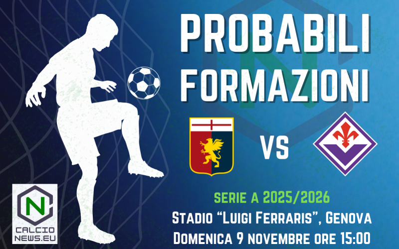Serie A, probabili formazioni Genoa-Fiorentina