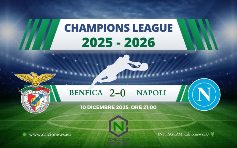 Champions League, Benfica-Napoli 2-0: altro k.o. europeo per gli azzurri