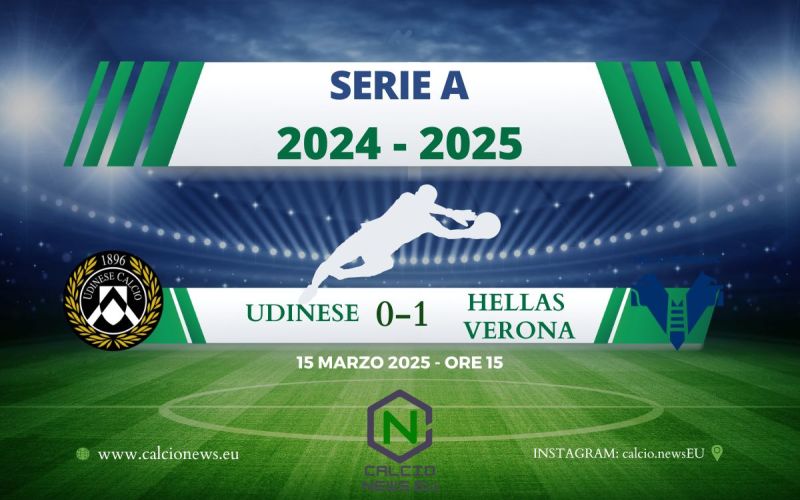 Serie A, Udinese Hellas Verona 0-1: Duda segna il gol decisivo