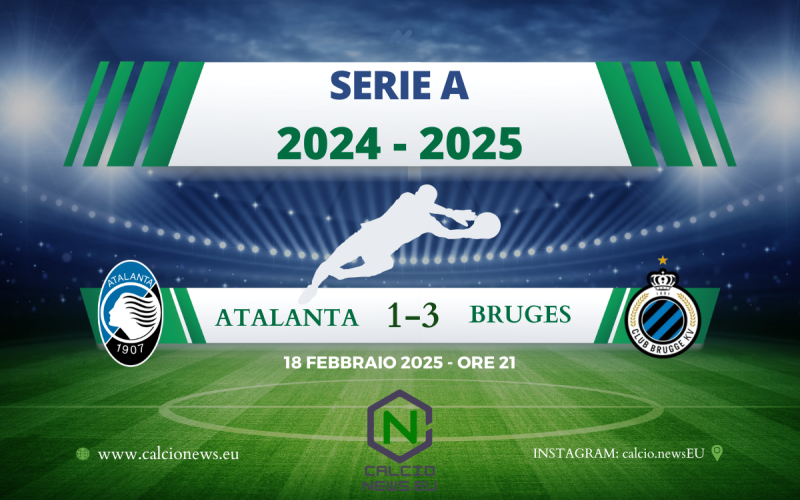 Atalanta Bruges 1-3: la Dea saluta la Champions in una serata amara