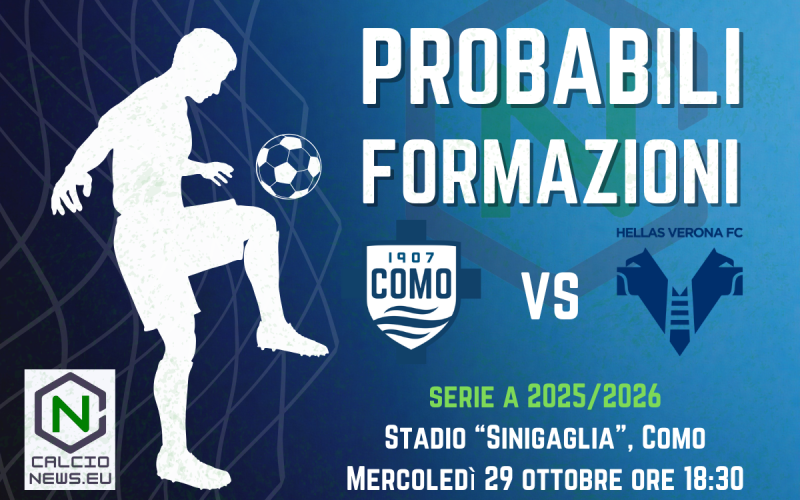 Serie A, probabili formazioni Como-Verona