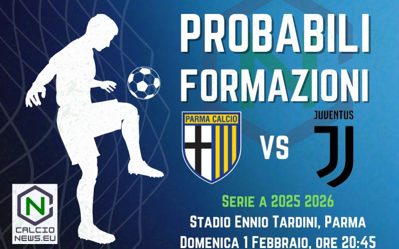 Serie A, le probabili formazioni di Parma-Juventus