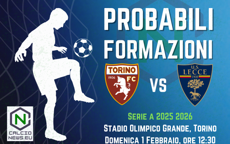 Serie A, le probabili formazioni di Torino-Lecce