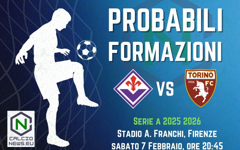 Serie A, le probabili formazioni di Fiorentina-Torino