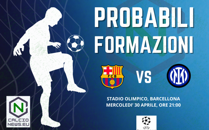Champions League, le probabili formazioni di Barcellona Inter
