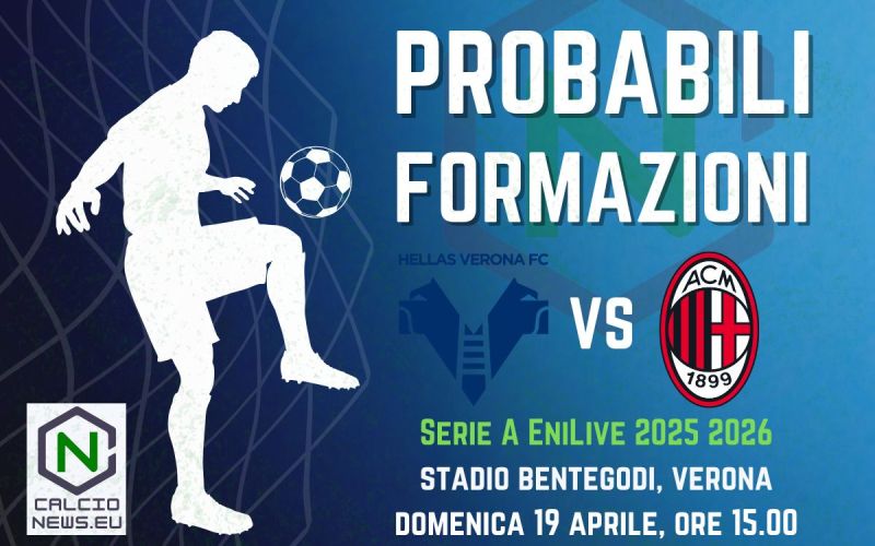 Serie A, le probabili formazioni di Verona Milan
