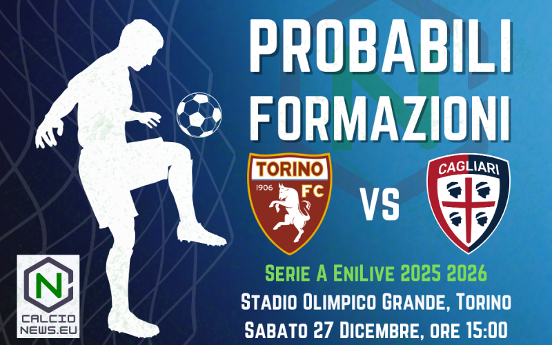 Serie A, le probabili formazioni di Torino-Cagliari