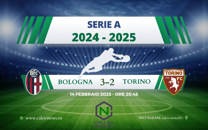 Serie A, il Bologna ribalta il Torino e vince con un pirotecnico 3-2