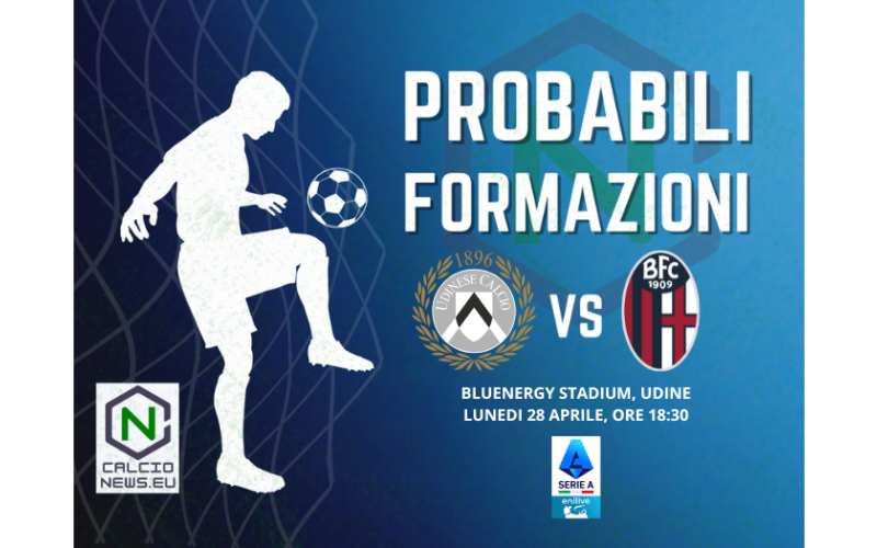 Serie A, le probabili formazioni di Udinese Bologna