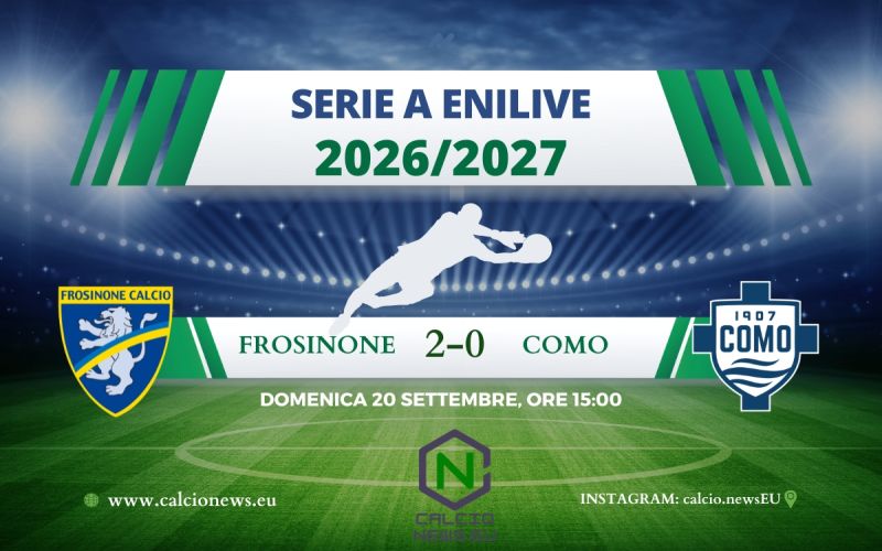 Frosinone-Como 2-0: il tabellino