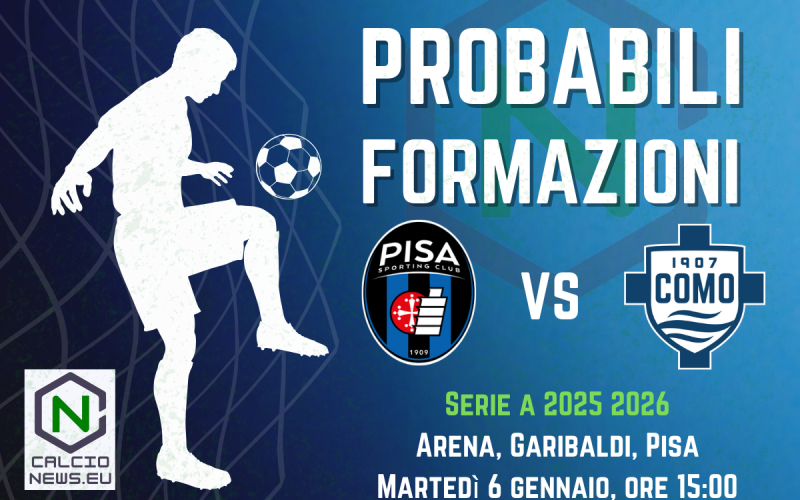 Serie A, le probabili formazioni di Pisa-Como