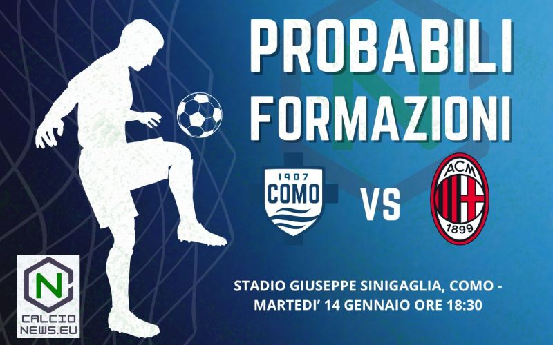 Serie A, le probabili formazioni Como Milan: c’è Caqueret