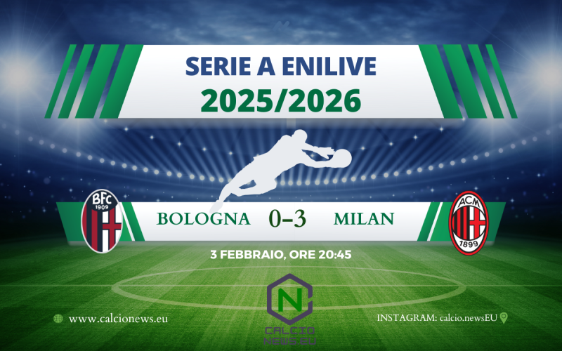 Bologna-Milan 0-3: Italiano al tappeto, i rossoneri passeggiano al Dall’Ara