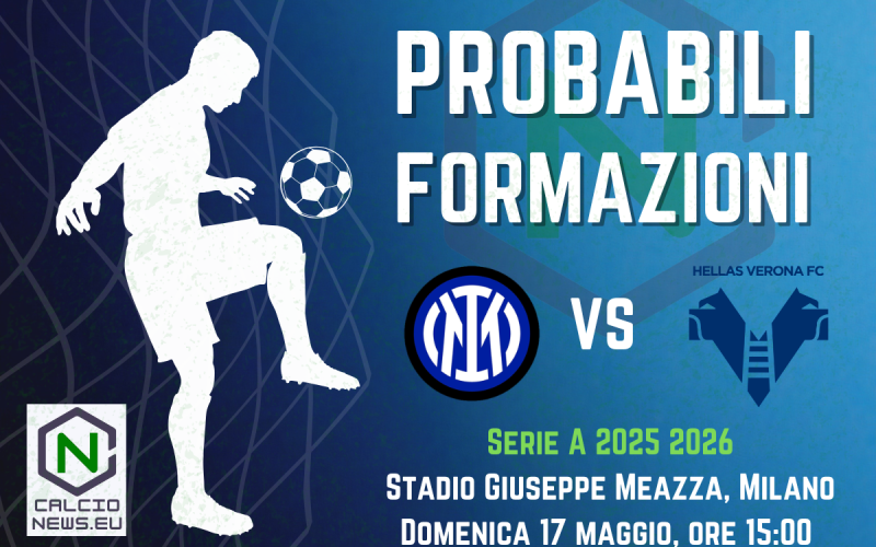 Serie A, le probabili formazioni di Inter Verona