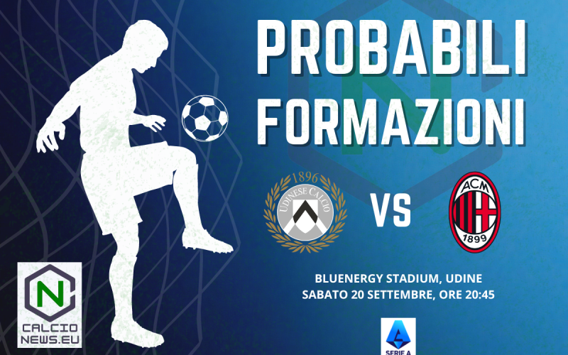 Serie A, le probabili formazioni di Udinese-Milan