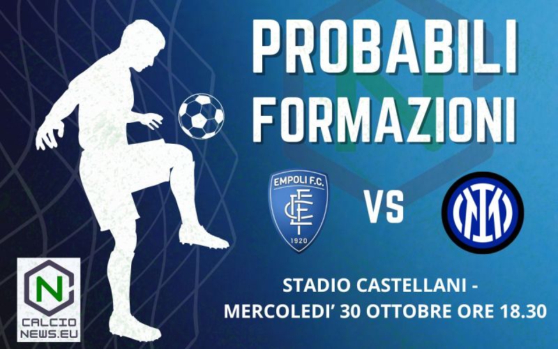 Serie A, le probabili formazioni di Empoli Inter: Frattesi c’è, Esposito no