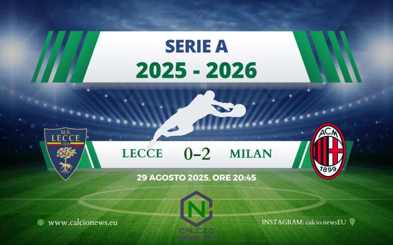 Serie A, Lecce Milan 0-2: Gimenez e Pulisic regalano ad Allegri i primi tre punti