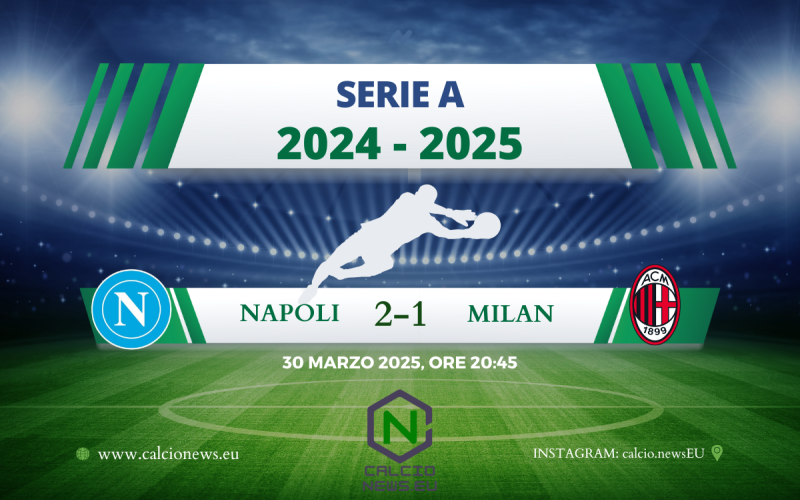 Serie A, Napoli Milan 2-1: gli azzurri rispondono all’Inter