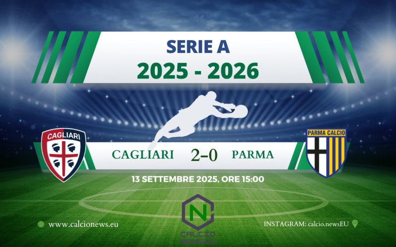 Serie A, Cagliari Parma 2-0: cadono ancora i ducali, primi tre punti per i sardi