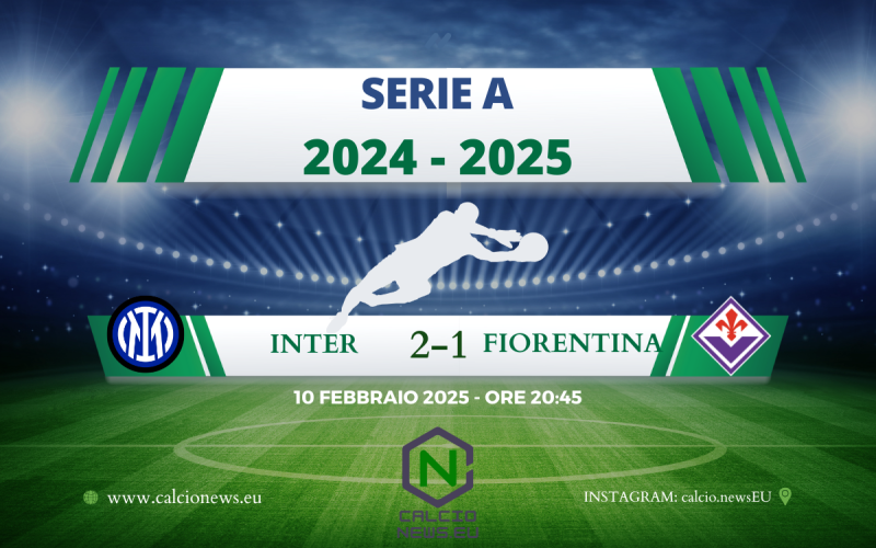 Serie A, Inter Fiorentina 2-1: nerazzurri a -1 dal Napoli