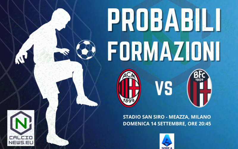 Serie A, le probabili formazioni di Milan Bologna