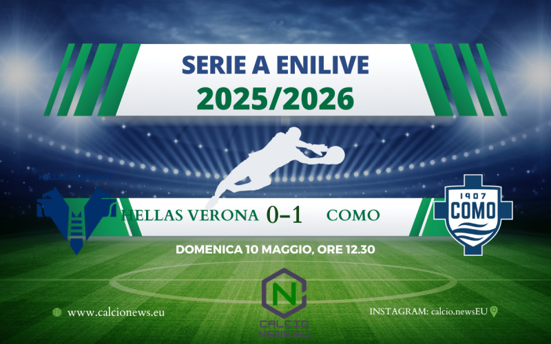 Hellas Verona-Como 0-1, Douvikas regala la prima storica qualificazione europea ai lariani