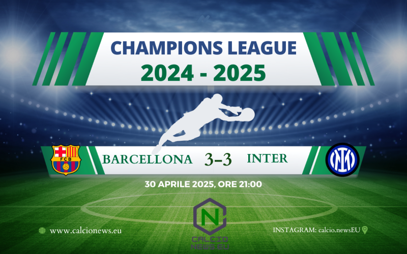 Champions League, Barcellona Inter 3-3: spettacolo europeo, la finalista si decide a San Siro