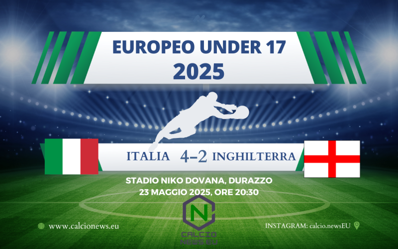 Europeo U17, Italia – Inghilterra 4-2: Azzurrini super; punteggio pieno e semifinali conquistate