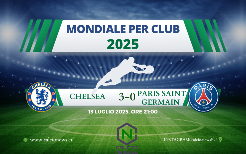 Mondiale per Club: Chelsea Psg 3 a 0, gli inglesi sono campioni del mondo