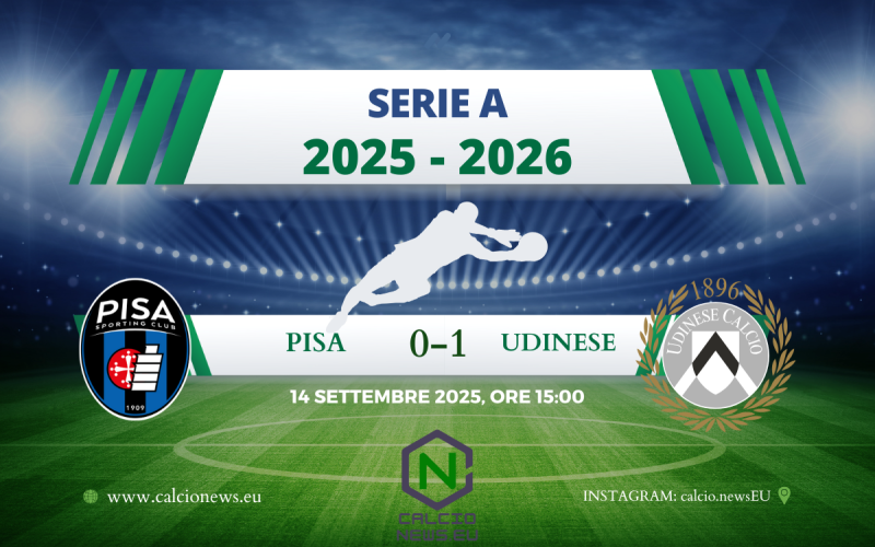 Serie A, Pisa Udinese 0-1: Iker Bravo regala la seconda vittoria di fila ai bianconeri