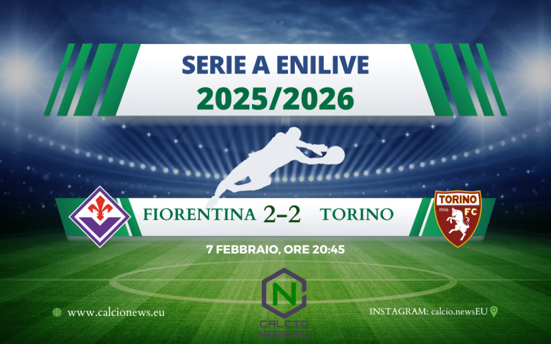 Serie A, Fiorentina – Torino 2-2: Le sfidanti si dividono punti e cartellini